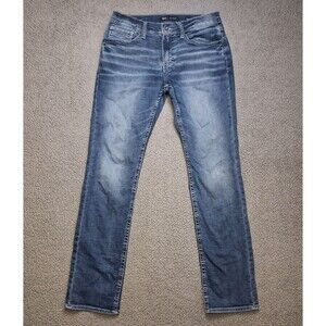 BKE Jake Straight Leg Jeans Mens 32x34 (actual 33x32) Blue Stretch Denim